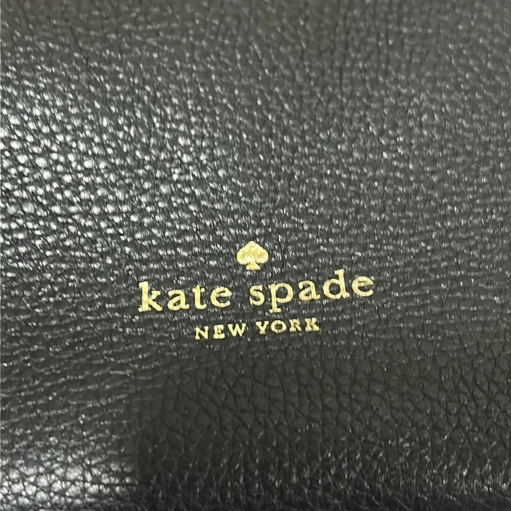 Kate Spade Black and Gold Leather Shoulder Bag with Tassels